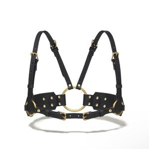New, Never Worn — Ardeo Brass High Waist Harness with Brass Chain